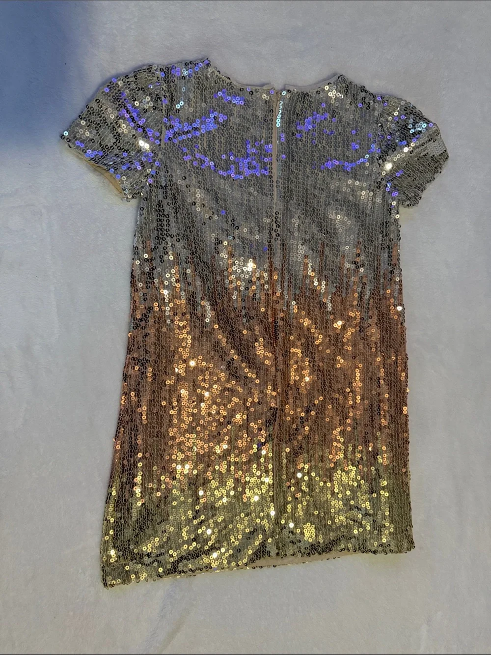 GAP Girls Sequin Ombre Dress - Silver, Gold, Copper
